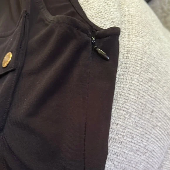 Michael Kors Black Sleeveless Jumpsuit with Gold Accents - Picture 8 of 8